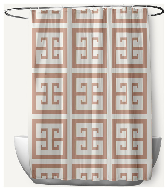 Greek Key Patterned Mauve 70" w x 73" h Shower Curtain