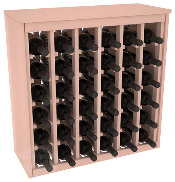 36 Bottle Deluxe Wine Rack in Redwood with White Wash Stain