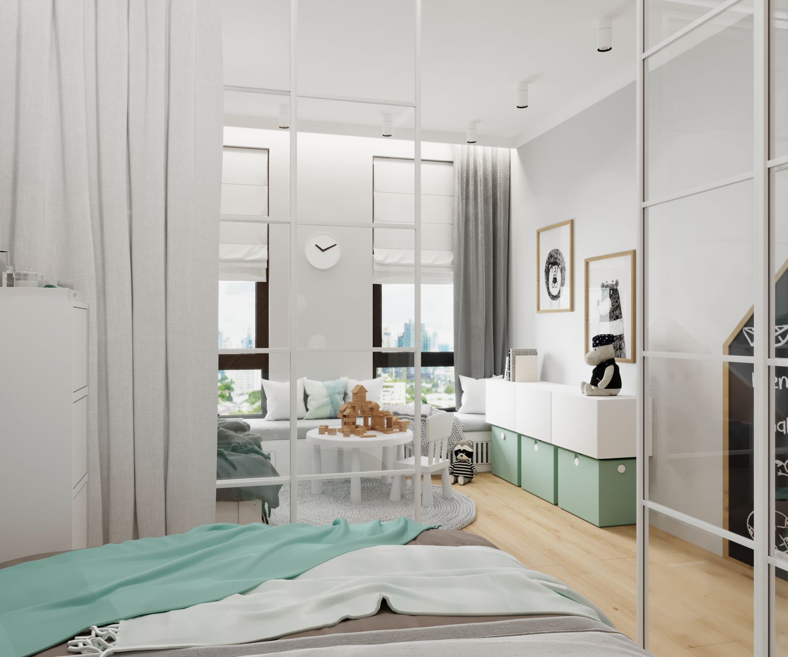 Спальня совмещенная с детской в Химках