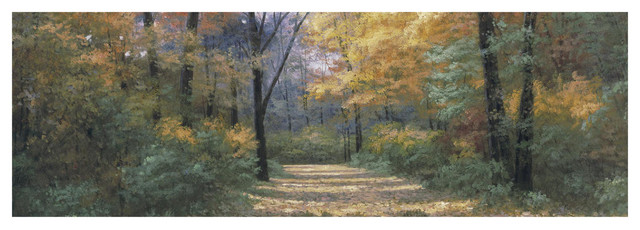 "Autumn Road Panel" Digital Paper Print by Diane Romanello, 38"x14"
