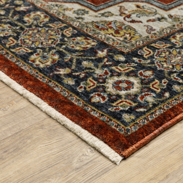 Oriental Weavers Sphinx Aberdeen 4151R Traditional Rug, Red and Blue, 2