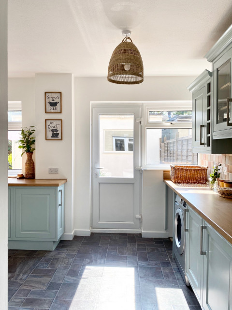 Rustic Boho Light Blue Kitchen country-kitchen