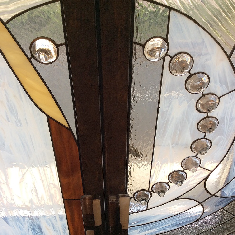 Витражные ставни. . Каркасы из чёрного металла с декоративным покрытием под ржавчи