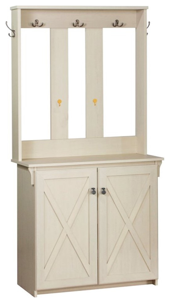 Saint Birch Hawksbury 2Door Farmhouse Wood Hall Tree & in