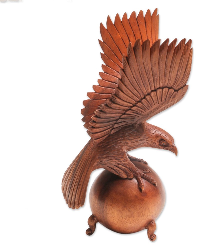 American Bald Eagle Wood Sculpture Rustic Decorative Objects And
