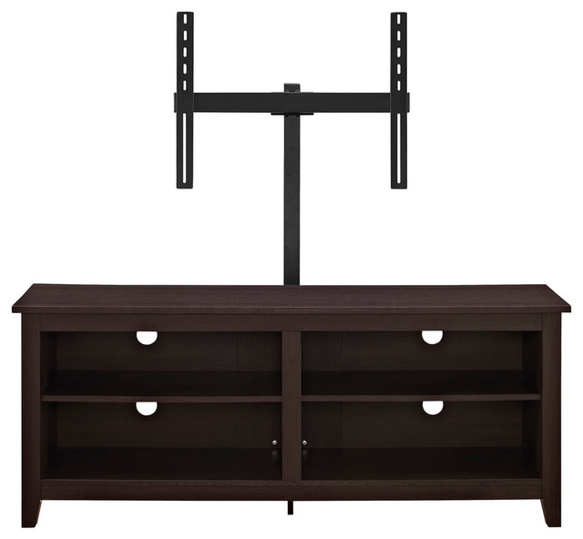 Offex 58 Wood Media Tv Stand Console With Mount Espresso