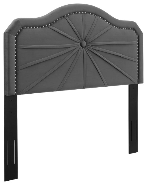 Kristin Pleated Performance Velvet Twin Headboard Transitional
