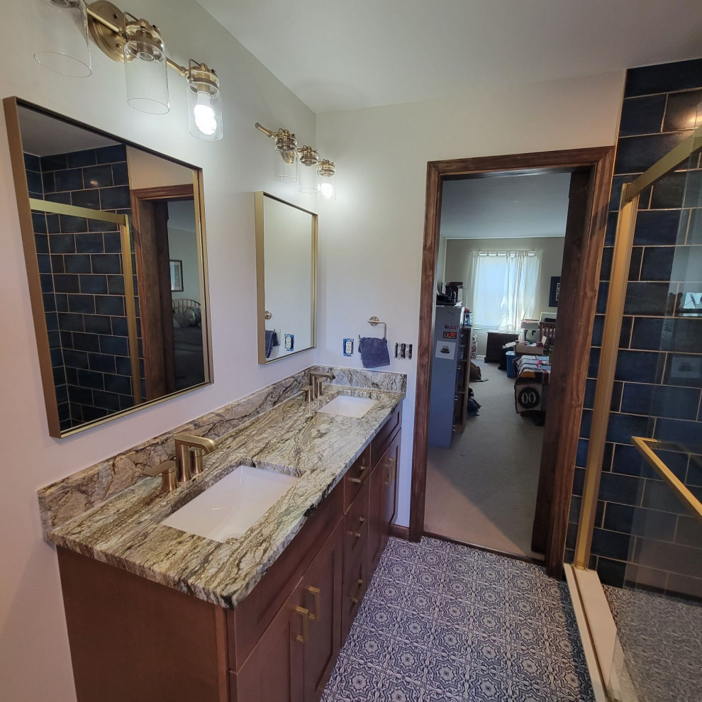 Bold and Blue Master Bathroom