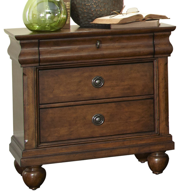 Liberty Furniture Rustic Traditions 3 Drawer Nightstand in Rustic