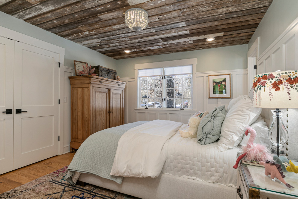 Inspiration for a farmhouse bedroom in Other.