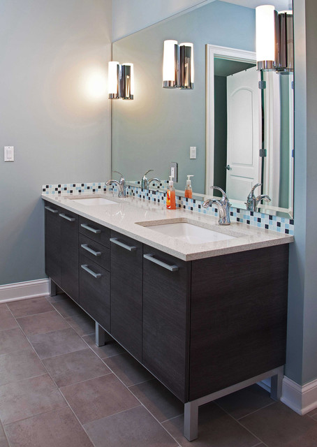 modern vanity on aluminum legs - contemporary - bathroom - newark