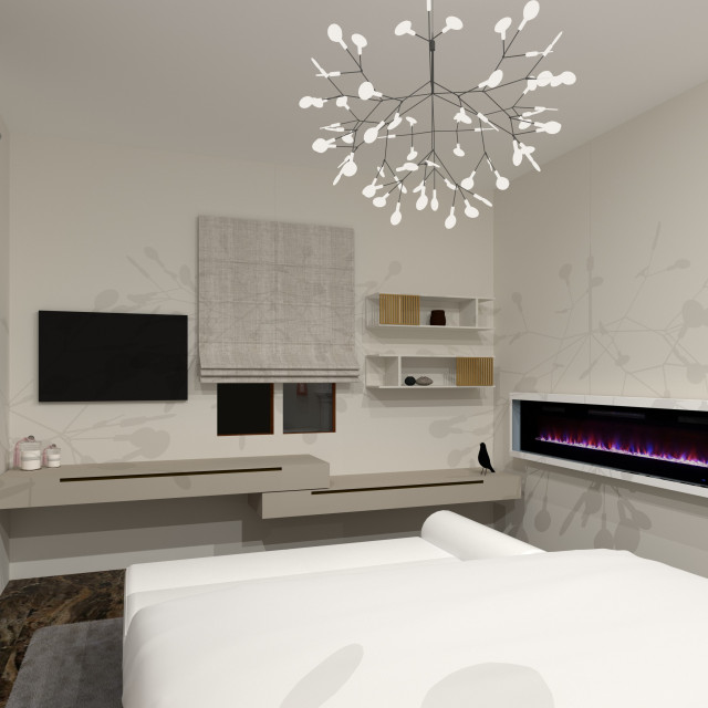 Suite parentale 80 m&sup2; modern-schlafzimmer