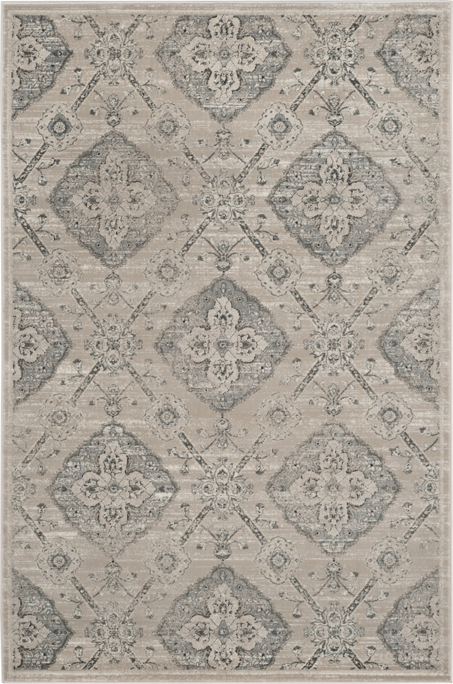 Example of a 4 x 6, 6 foot long, 4 foot wide and 0 to.25 inch pile trendy polypropylene rectangular non-slip and machine-made kitchen area rug design