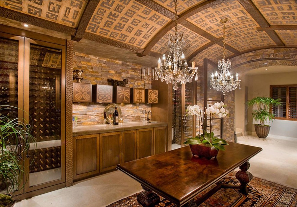 Photo of an eclectic wine cellar in Los Angeles.