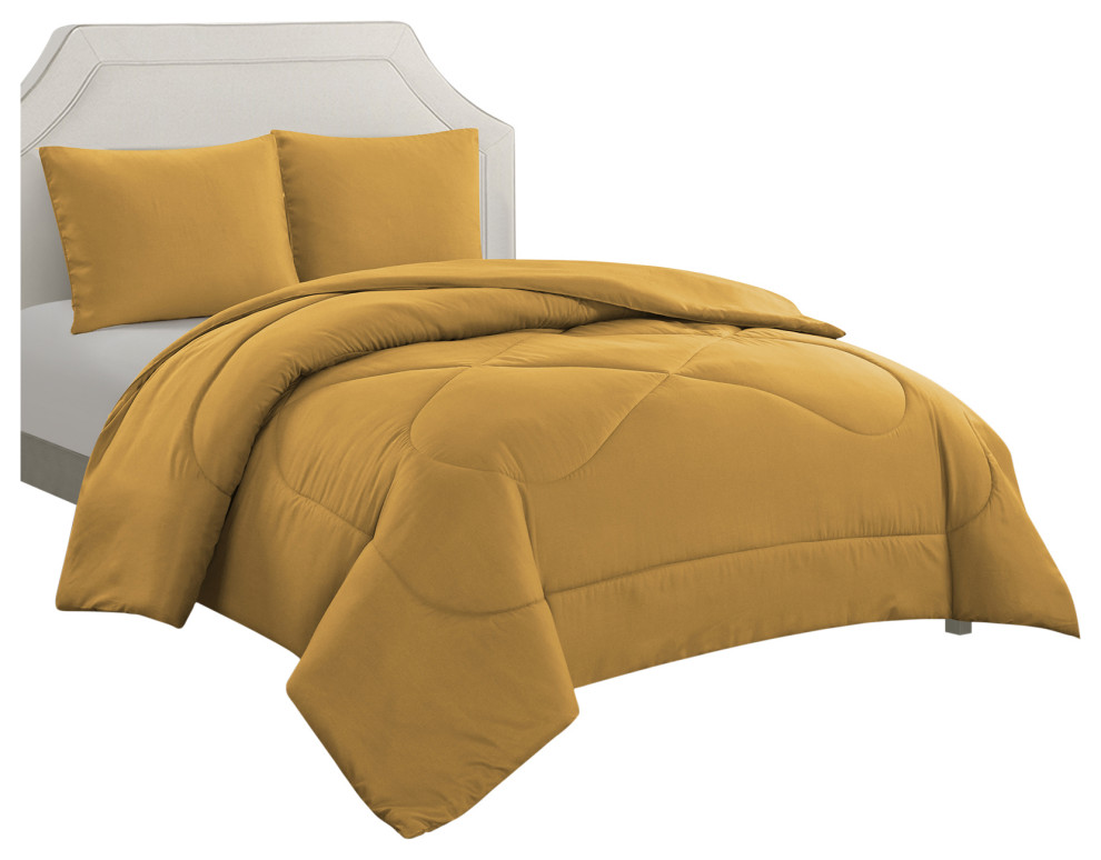 Nanshing America Mattie 2 Piece Comforter Set Yellow Twin Xl Contemporary Comforters And Sets By Houzz Piece Comforter Set, Yellow California King Bedspread