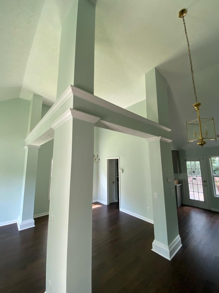 Load bearing columns and kitchen wall