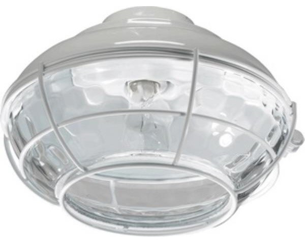 Quorum Hudson 1-Light Outdoor Flush Mount, White