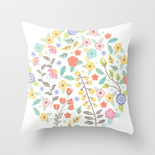 Wild Floral Throw Pillow Cover