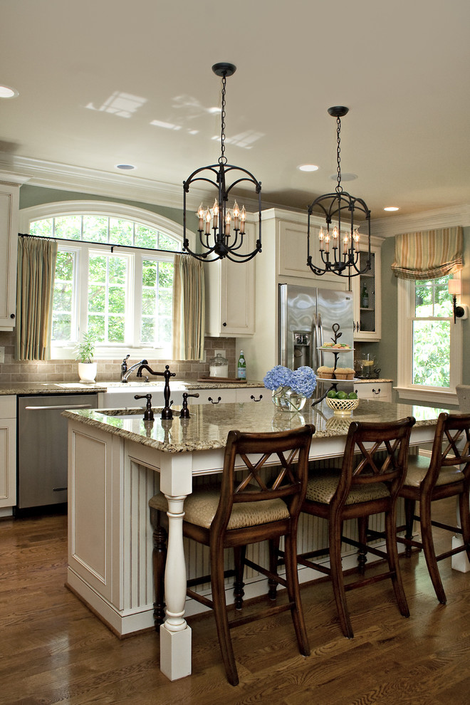 Traditional kitchen in Raleigh with stainless steel appliances.