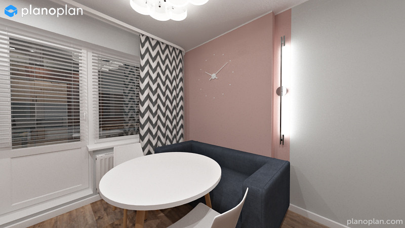 Яркая однокомнатная квартира с гардеробной и без (2 варианта планировки)