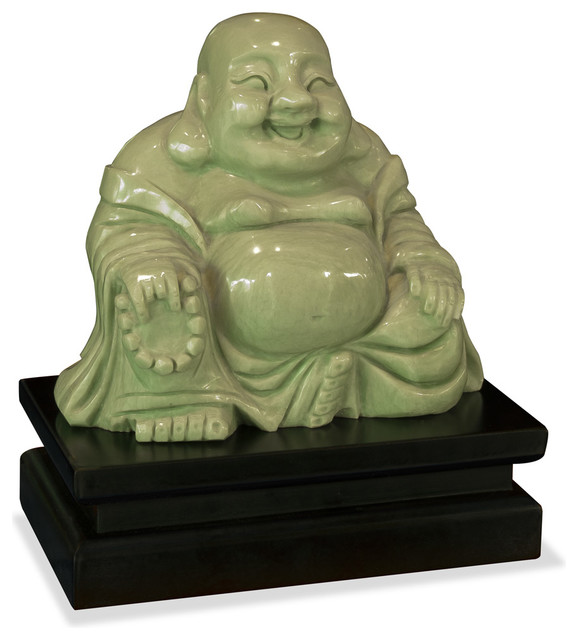 Hand Carved Jade Buddha With Stand - Asian - Home Decor - by China ...