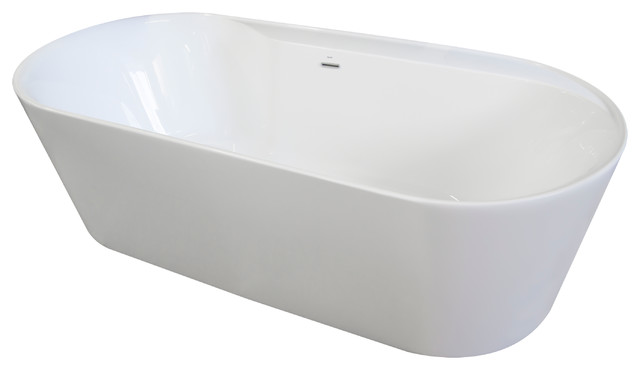 Lavish White Oval, Deck Freestanding Acrylic Insulated Bath Tub 70"x33"x23"