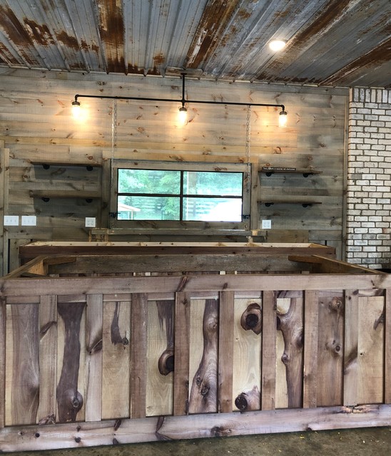 Man Cave Garage Remodel Rustic Weathered Wood Custom