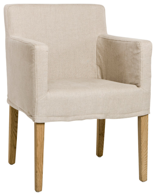 Avignon Slipcover Arm Chair Farmhouse, Slipcovers For Dining Chairs With Arms