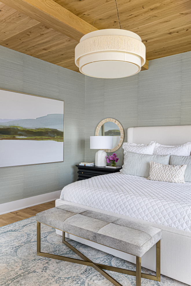 Design ideas for a beach style bedroom in Charlotte.