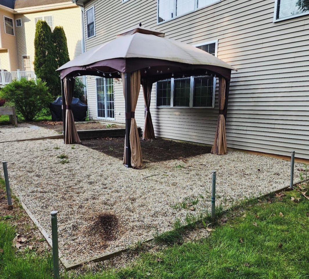 Turtle creek backyard Stamped Concrete patio!