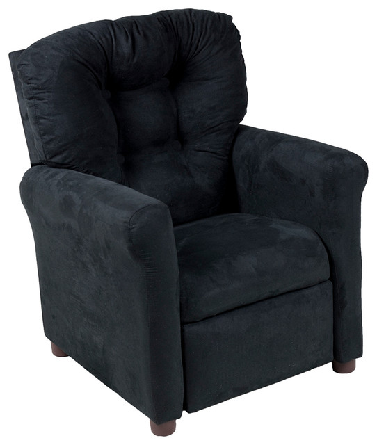 Ace Bayou Juvenile Recliner in Traditional Rich Black Microfiber