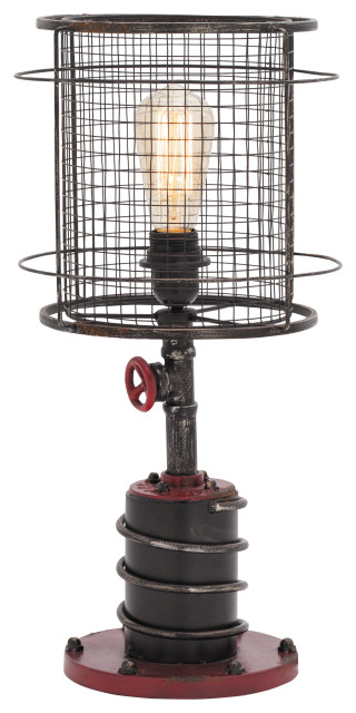 Industrial Red Metal Accent Lamp Set 92682