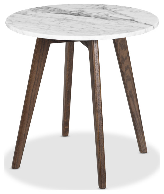 Poly and Bark Riley Marble Round Side Table Midcentury Side Tables