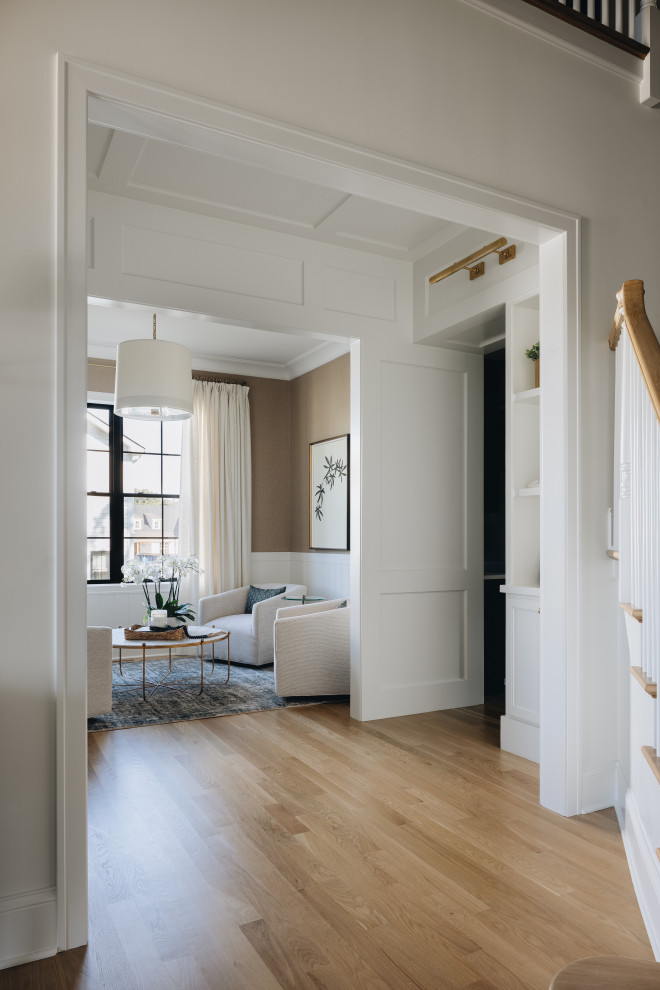 Hallway - transitional hallway idea in Chicago