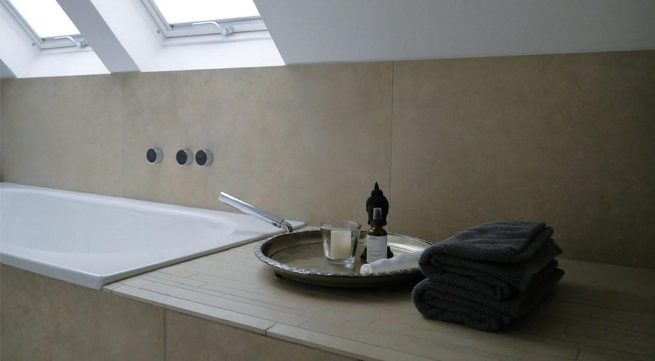 Familienbad auf kleiner Fläche - Badewanne