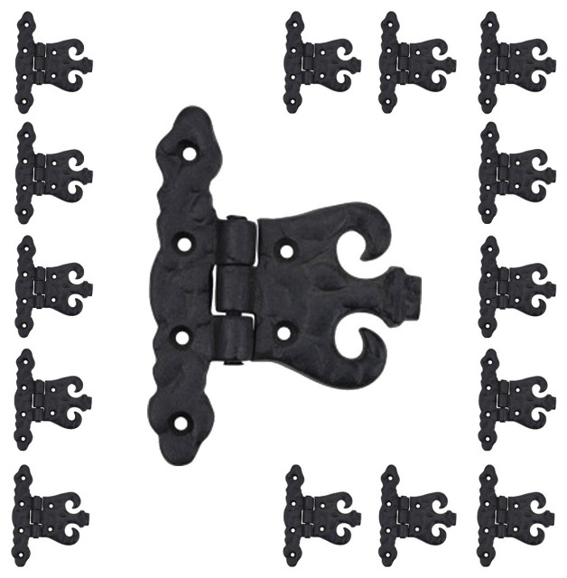 Wrought Iron Black Door Hinge Rust Resistant Flush Mount Hinges