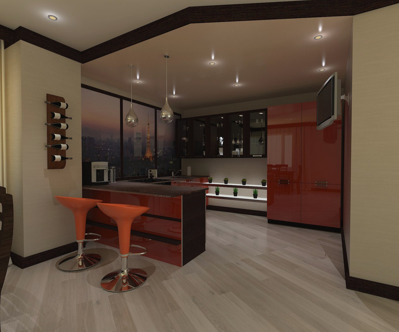 Визуализация кухни "Токио"