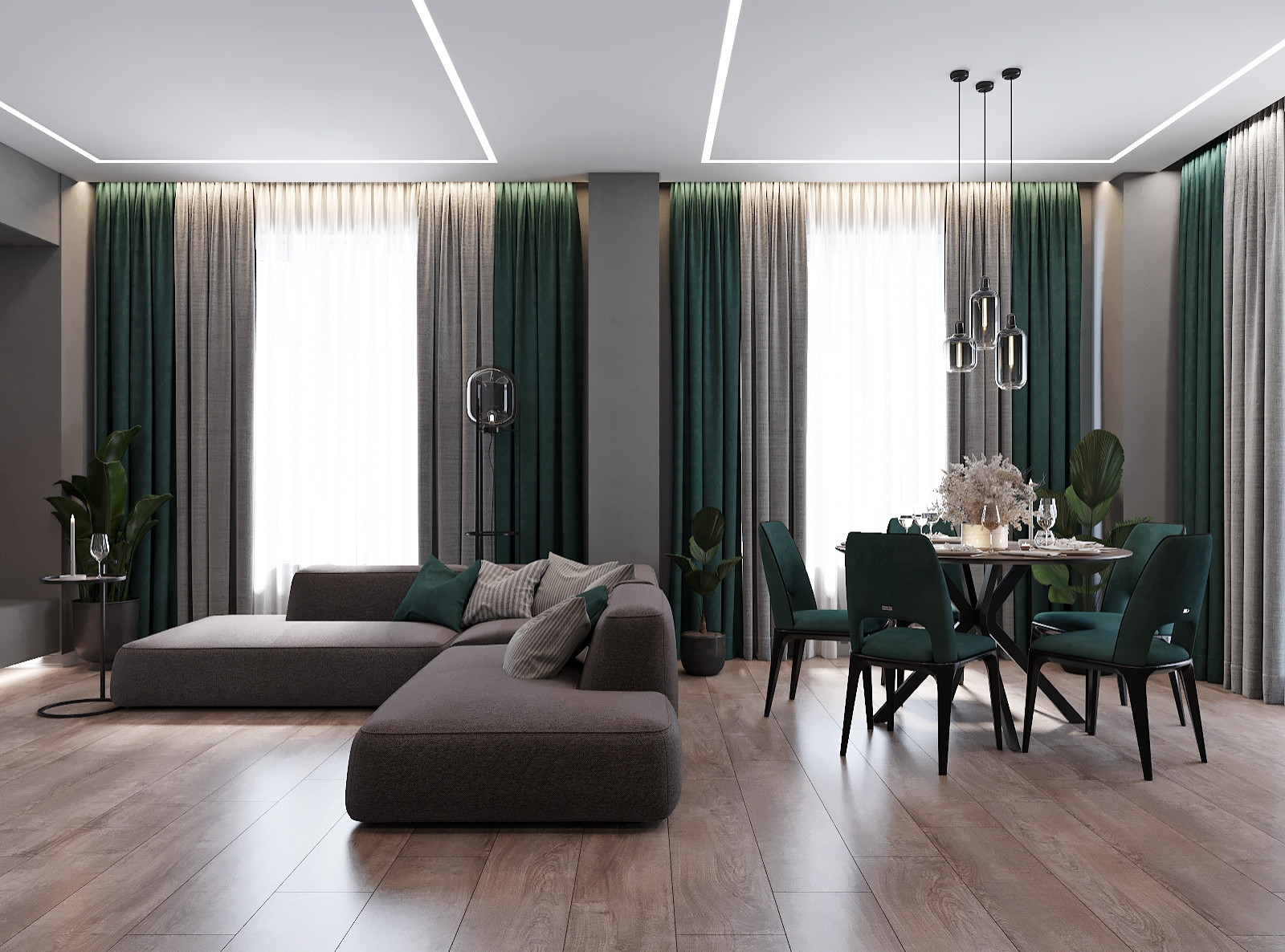 Кухня гостиная в ЖК Ньютон