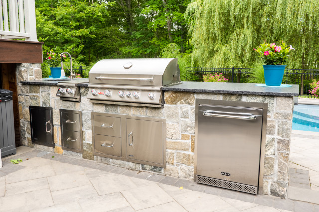 Pool + Outdoor Kitchen + Patio - Contemporary - Patio - New York - by ...