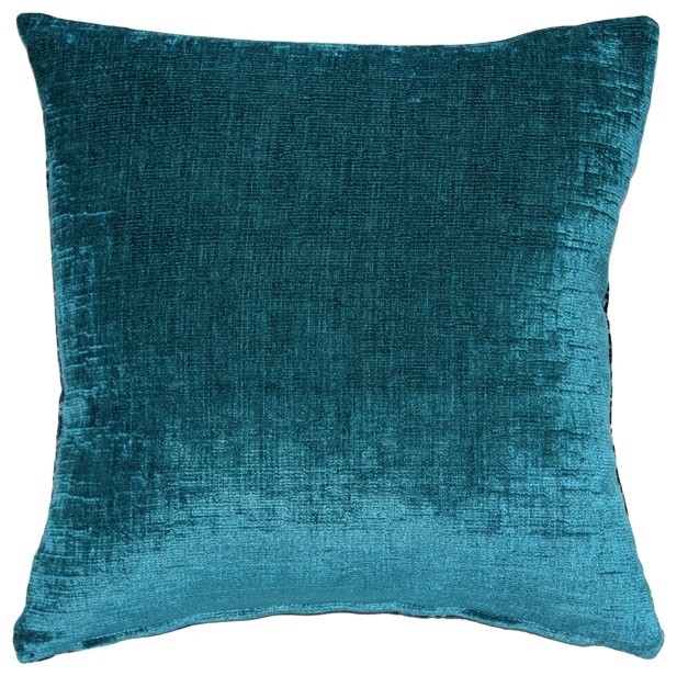 Pillow Decor Venetian Velvet Peacock Teal Throw Pillow 20x20