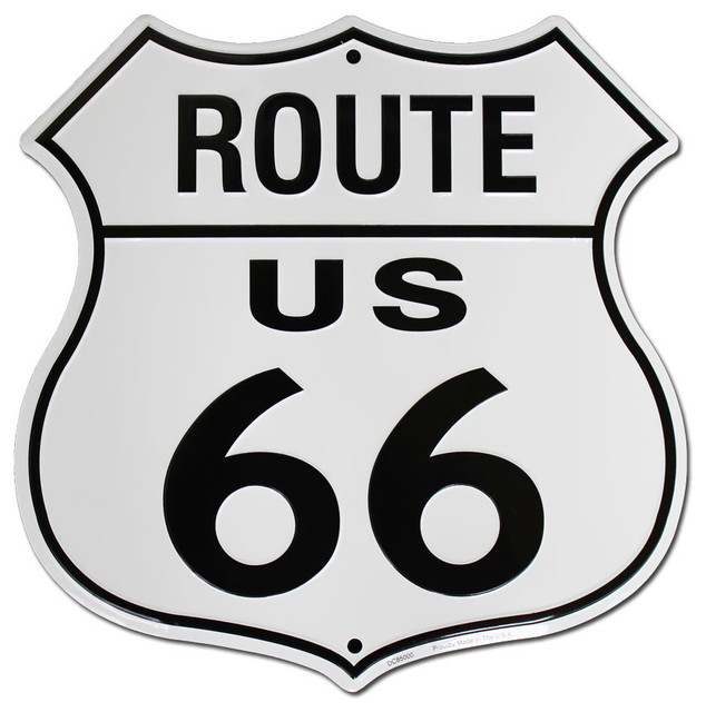 Insegna Metallica Decorativa Route 66 In Stile Vintage - Targa In Latta 32x32 Cm Con Grafica Retrò, Ideale Per Bar, Pub, Garage, Arredamento Casa