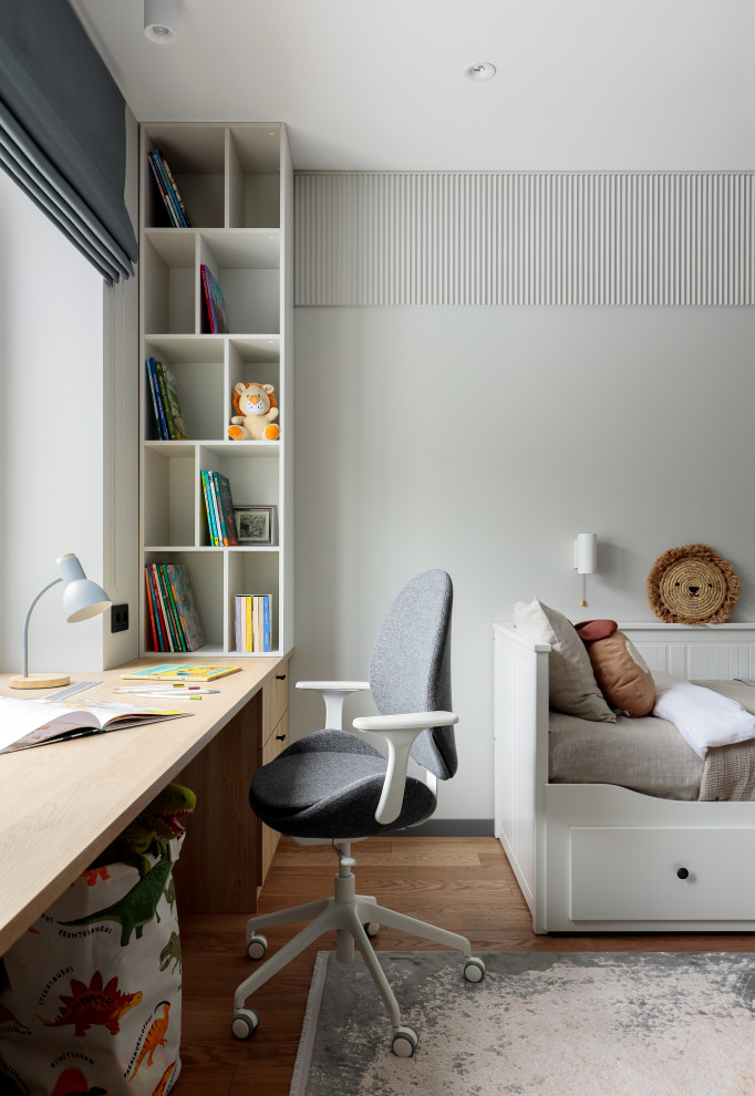 Квартира с синей кухней и детской комнатой