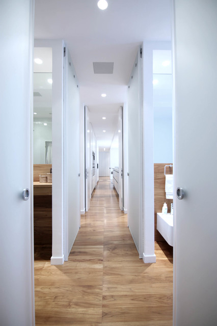 Eco-luxury house contemporary-hallway-and-landing
