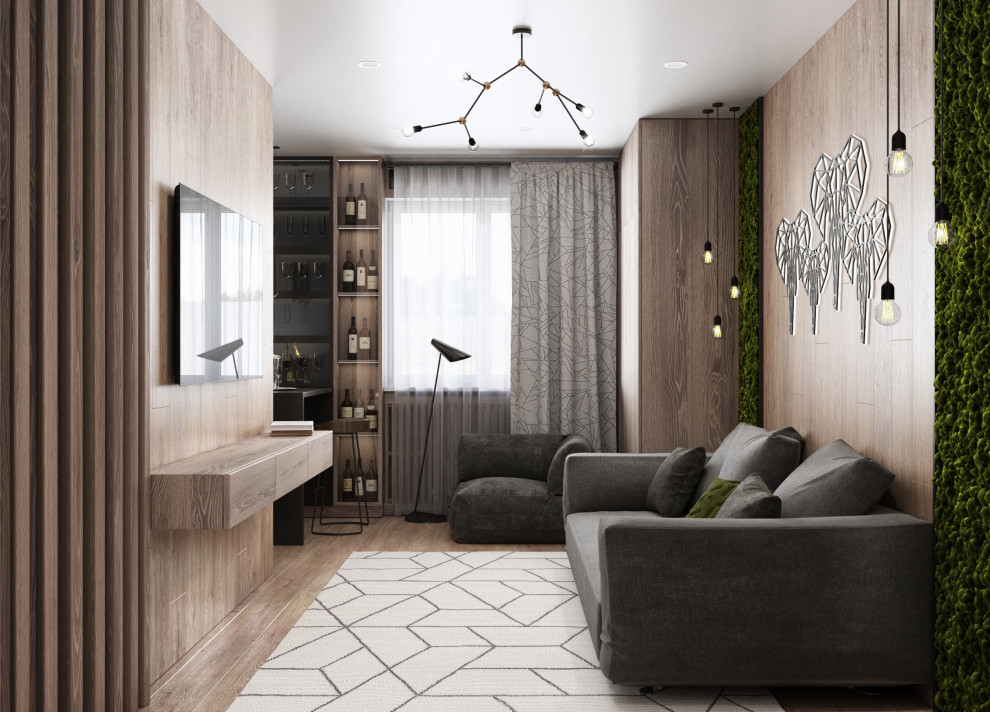 Современная студия в дереве)