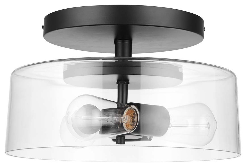Wendell 3Light Matte Black Flush Mount Ceiling Light Transitional Flushmount Ceiling
