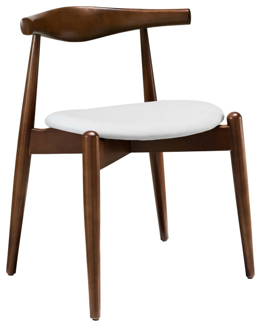 Stalwart Dining Beech Wood Side Chair, Dark Walnut White