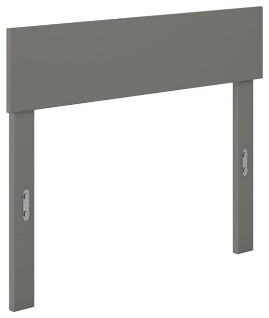 Pemberly Row Modern Solid Wood Twin Size Panel Headboard in Gray, Twin ...