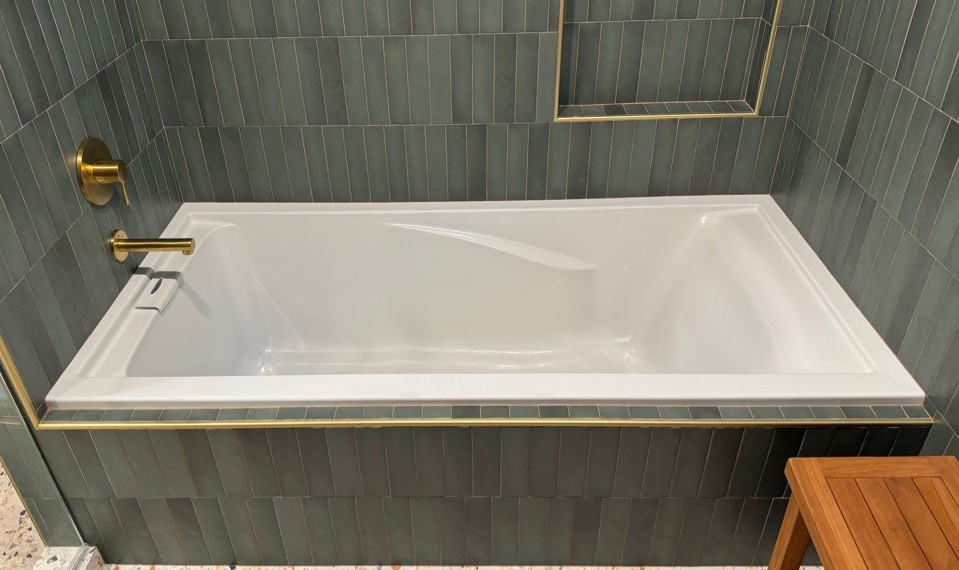 Blissful Emerald Green and Gold Bathroom