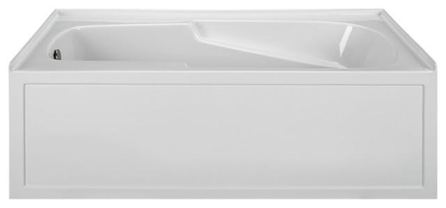 Integral Skirted Left-Hand Drain Air Bath Biscuit 60x32x19.25, Biscuit, 32x19.25