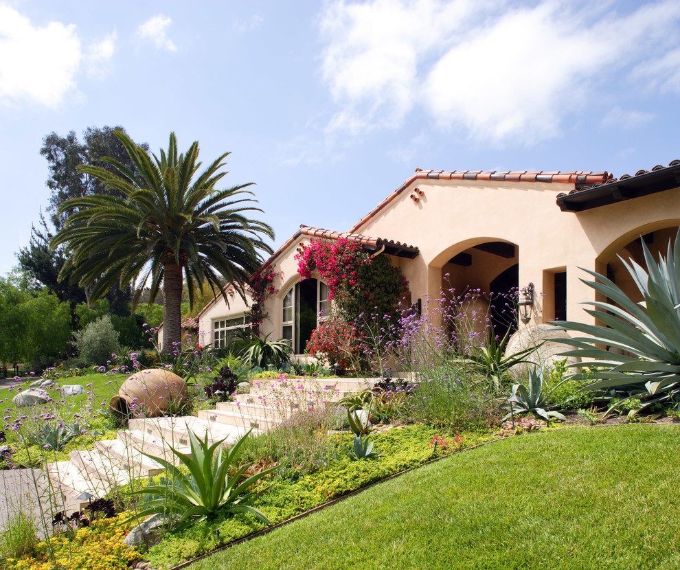 Inspiration for a mediterranean front yard full sun garden in San Diego.